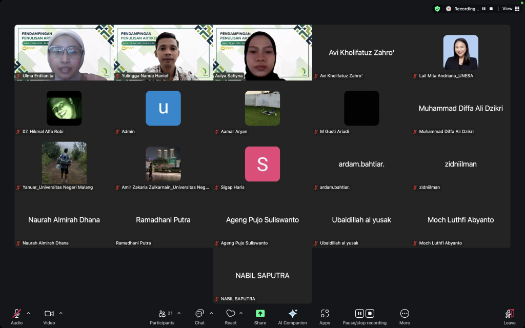 Workshop Online: Pendampingan Publikasi Ilmiah di Bidang Keolahragaan Sukses Digelar, Bahas Optimalisasi AI dalam Penulisan